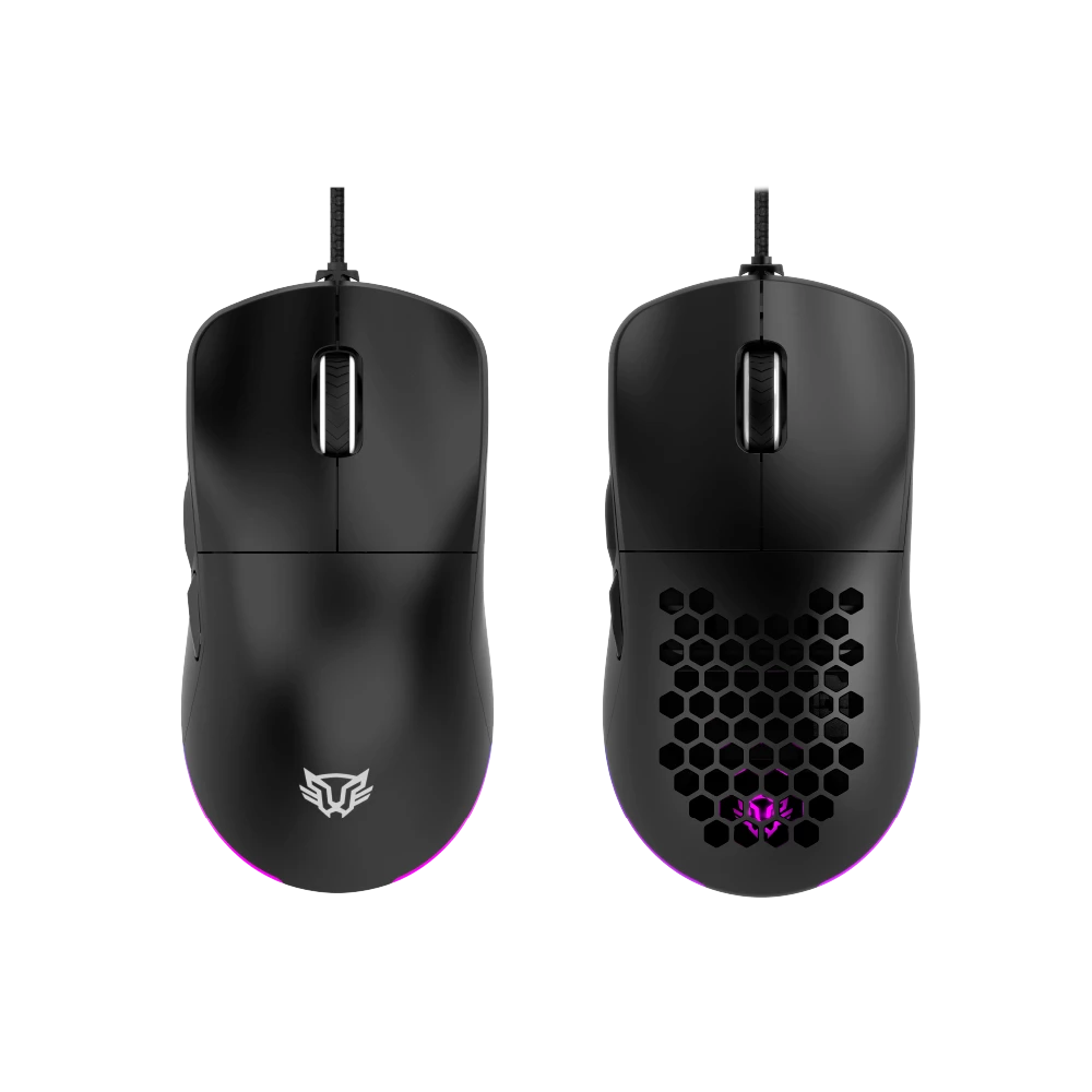 Mouse Gamer Alámbrico | Speeder Evo MG939 |Caratulas intercambiables Ultraligero / 12800 DPI / RGB + 6 Botones | Negro
