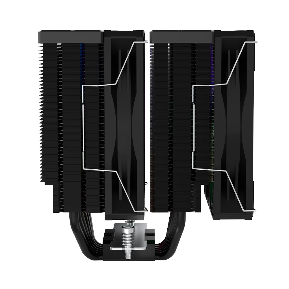 Enfriamiento de Aire para CPU |Nitrox NX70 | 6 Tubos de calor de cobre + 2 Vent Silencioso de 120 mm ARGB Torre de Calor en Aluminio | Negro