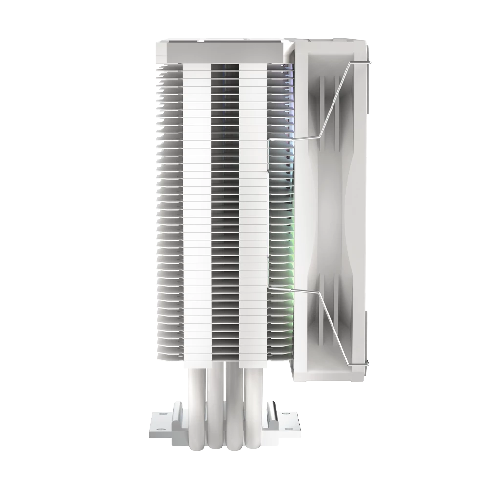 Enfriamiento de Aire para CPU | Nitrox NX50 | 4 Tubos de calor de cobre + 1 Vent Silencioso de 120 mm ARG  Torre de Calor en Aluminio | Blanco