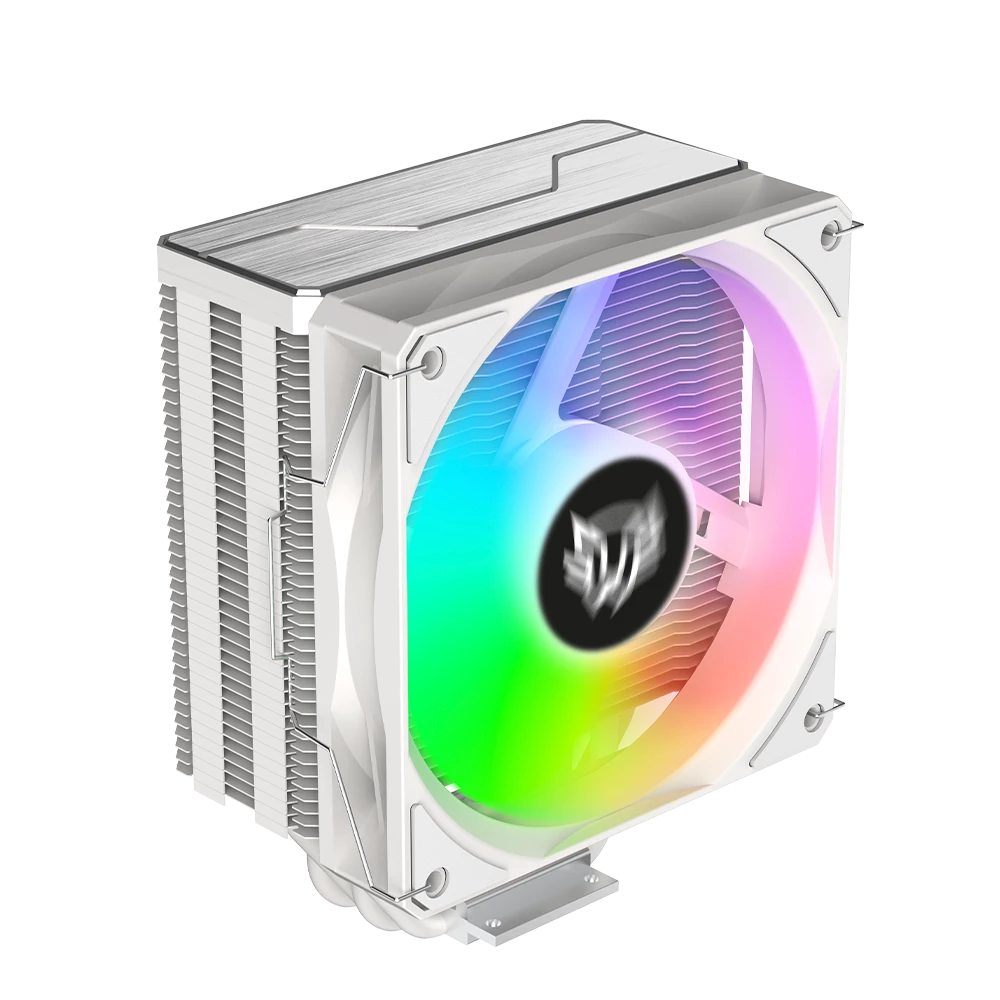 Enfriamiento de Aire para CPU | Nitrox NX60 | 6 Tubos de calor de cobre + 1 Vent Silencioso de 120 mm ARGB  Torre de Calor en Aluminio | Blanco