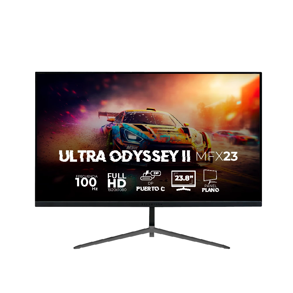 Monitor Gamer Plano 23.8" Ultra Odyssey II MFX23 IPS 100Hz+ 1ms + Full HD 1080p/HDMI + DP + 3.5mm + VESA 100 x 100 mm/Negro