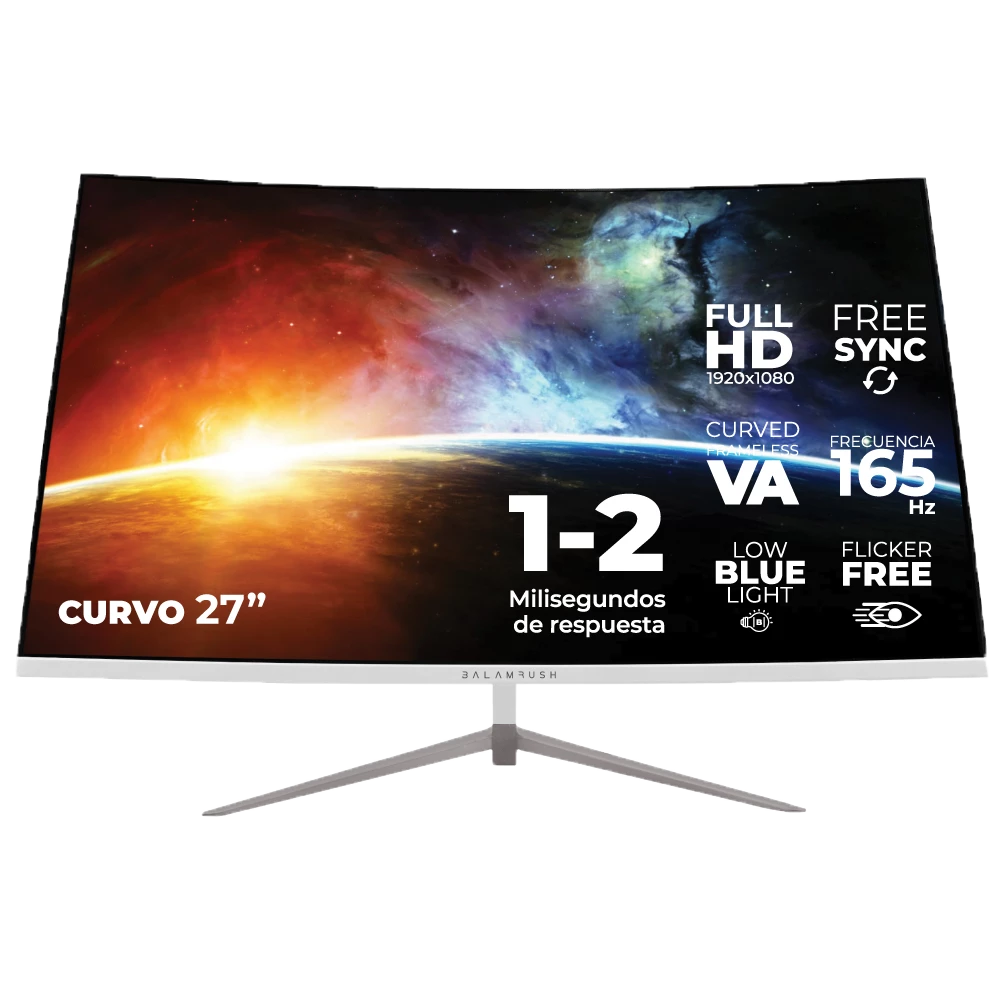 Monitor Curvo de 27" | Ultra Earth MTX27C | 165Hz + 1ms Blanco
