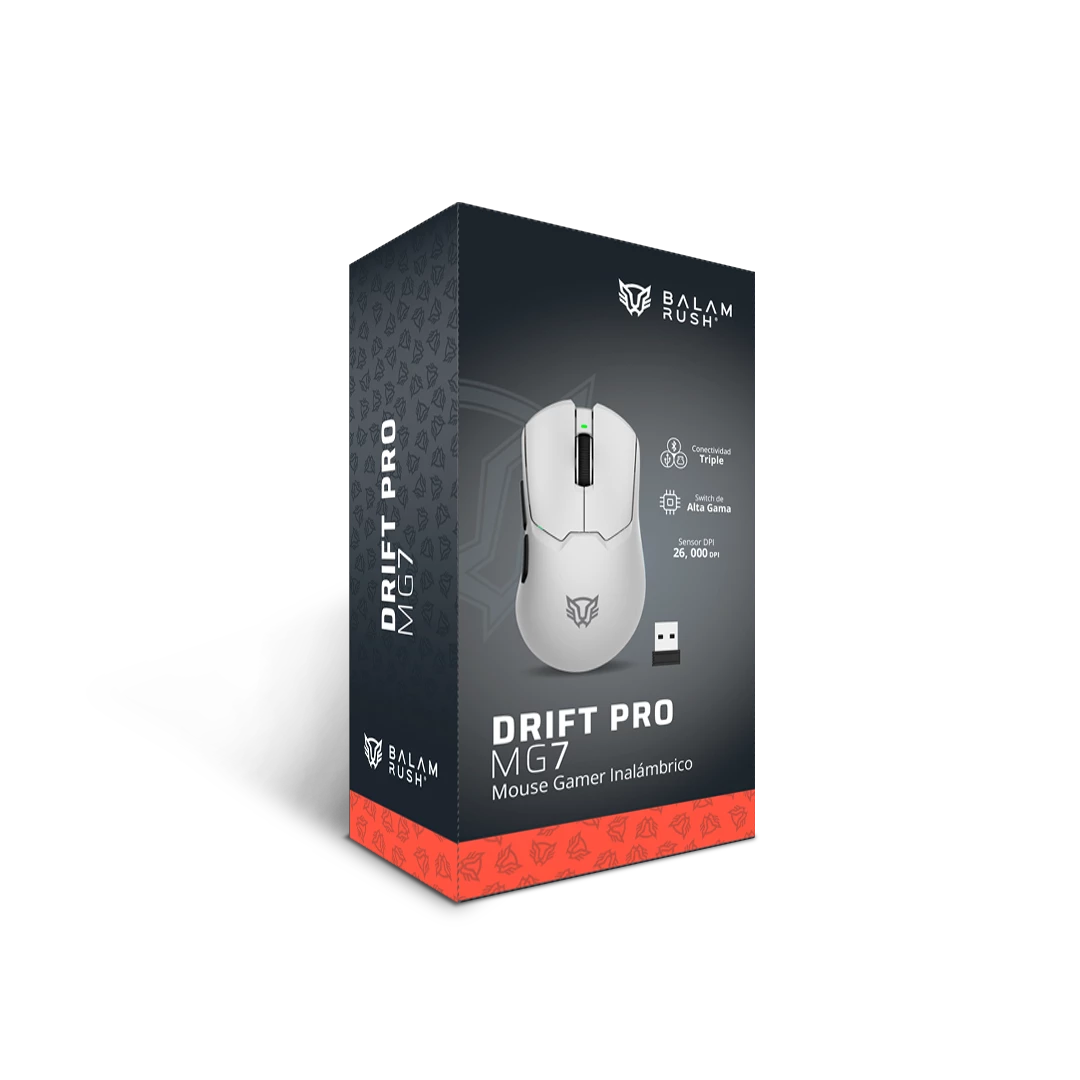 Mouse Gaming Inalámbrico | Drift Pro MG7 | Blanco