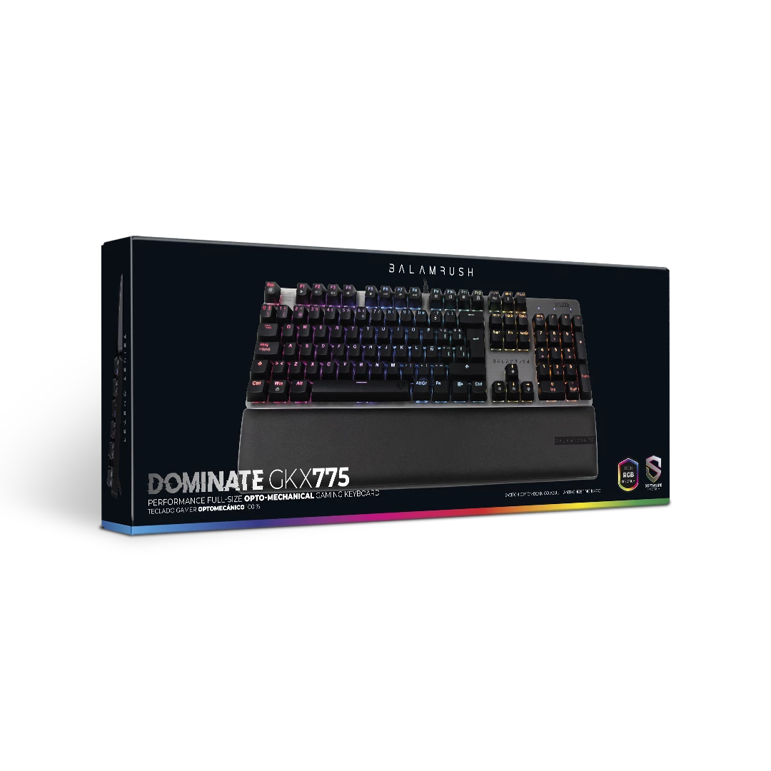 Teclado Alámbrico Opto Mecánico 100% | Dominate GKX775 | Negro
