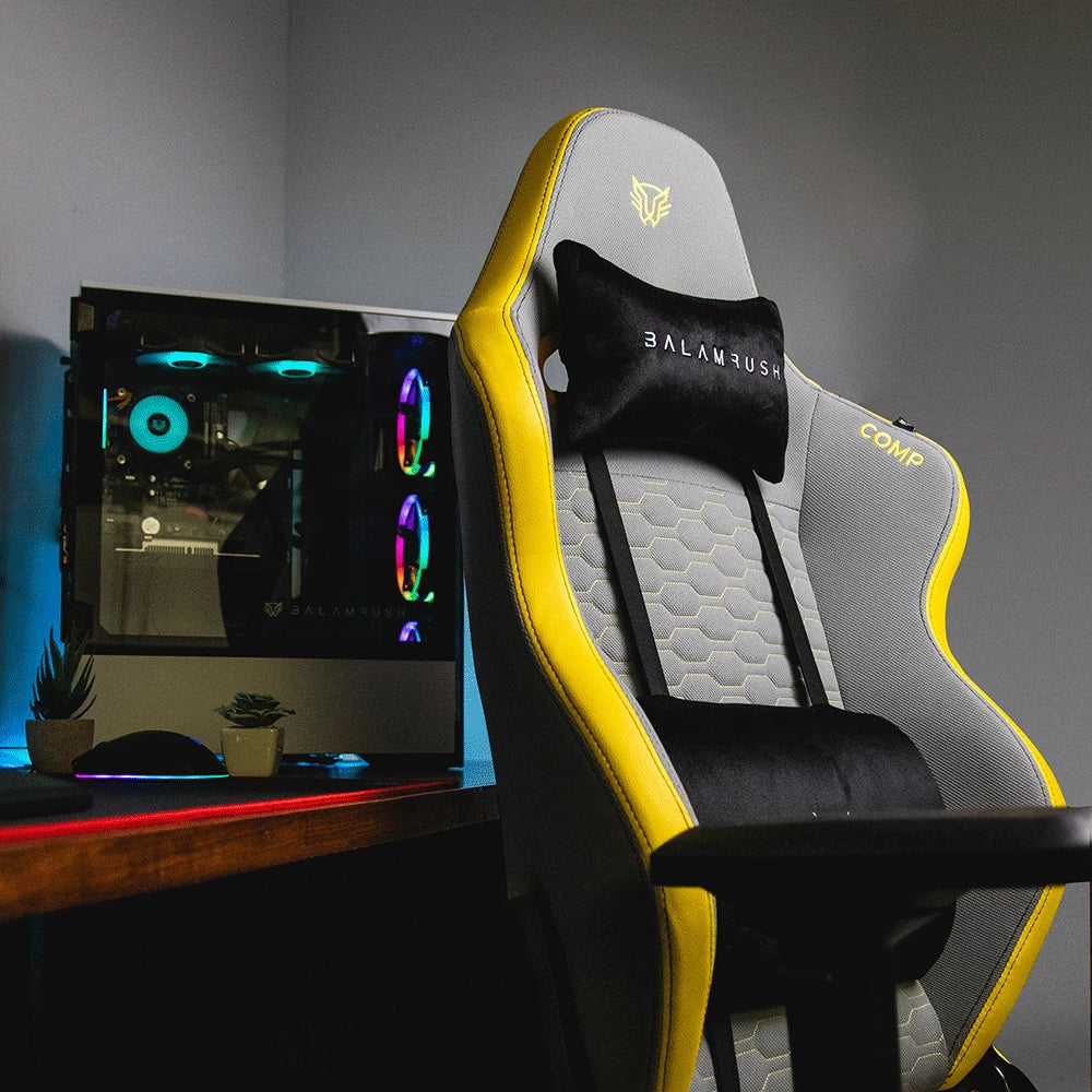 Silla Gamer Ergonómica  | Thunder Comp | Gris-Amarillo
