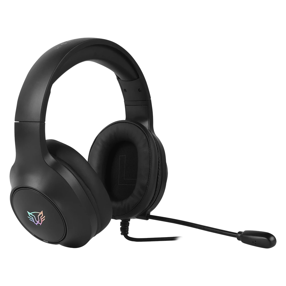 Audífonos Over-Ear | Sonorous HS750 | 3.5 mm + Dual Estéreo 2.0 Rgb / Almohadillas Intercambiables Tela y Piel Negro