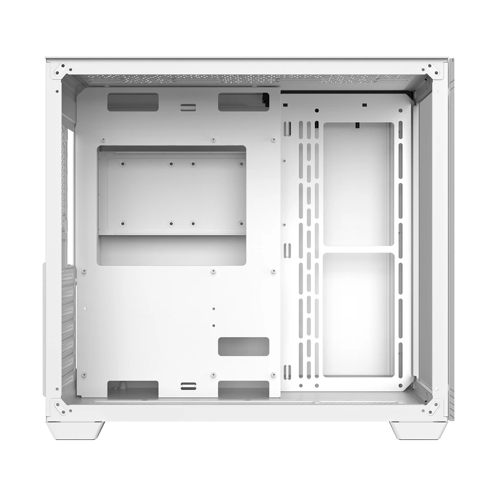 Gabinete Gamer Media Torre | Tank Pro GM930 | Max MB ATX Ultra Wide Panel Izq Cristal + Frente Cristal 2xUSB 3.0 + 4xFan RGB con HUB | Blanco