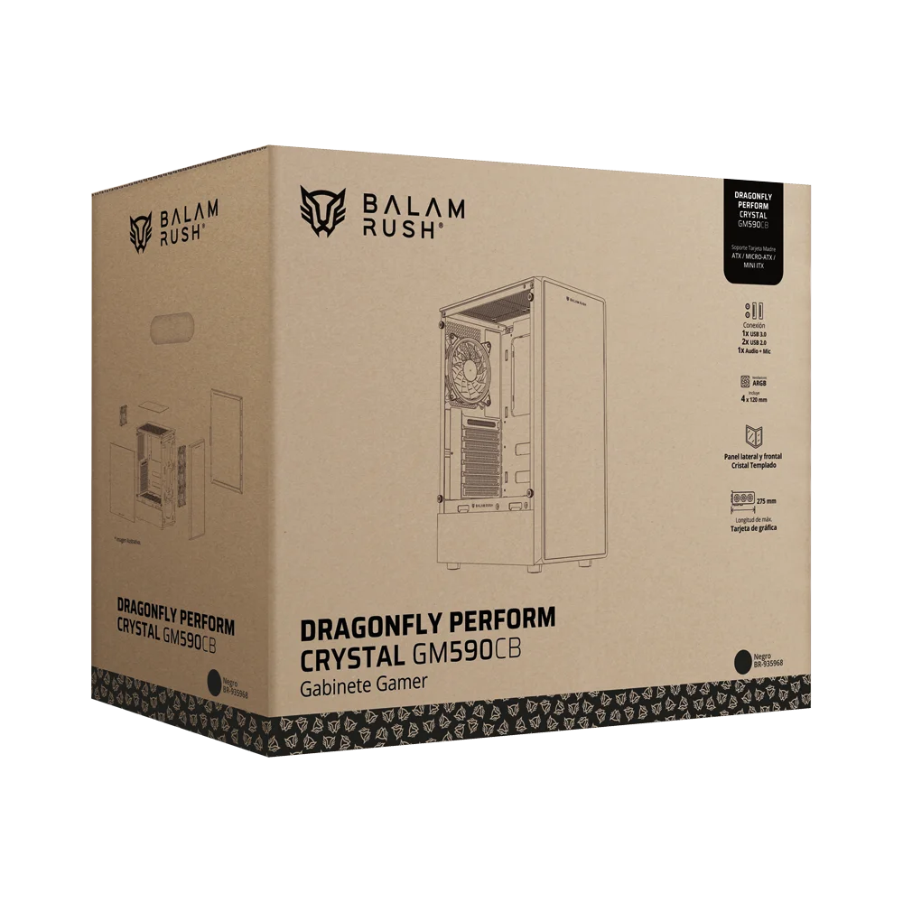 Gabinete Media Torre | Dragonfly Perform Crystal GM590CB