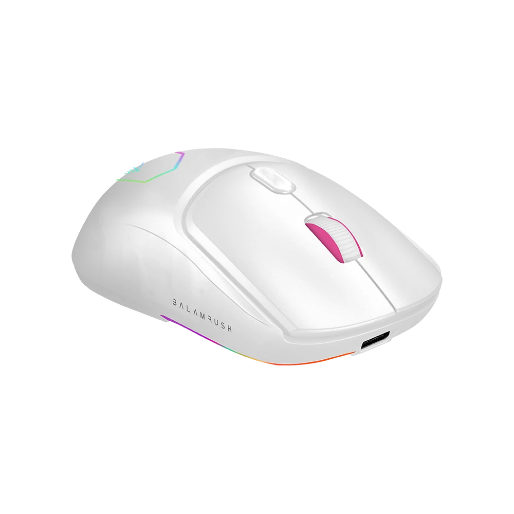 Mouse Gamer Alámbrico | Speeder Match MG959 | Cubiertas Intercambiables G+M+Ch / 12800 DPI /  RGB + 7 Botones | Blanco