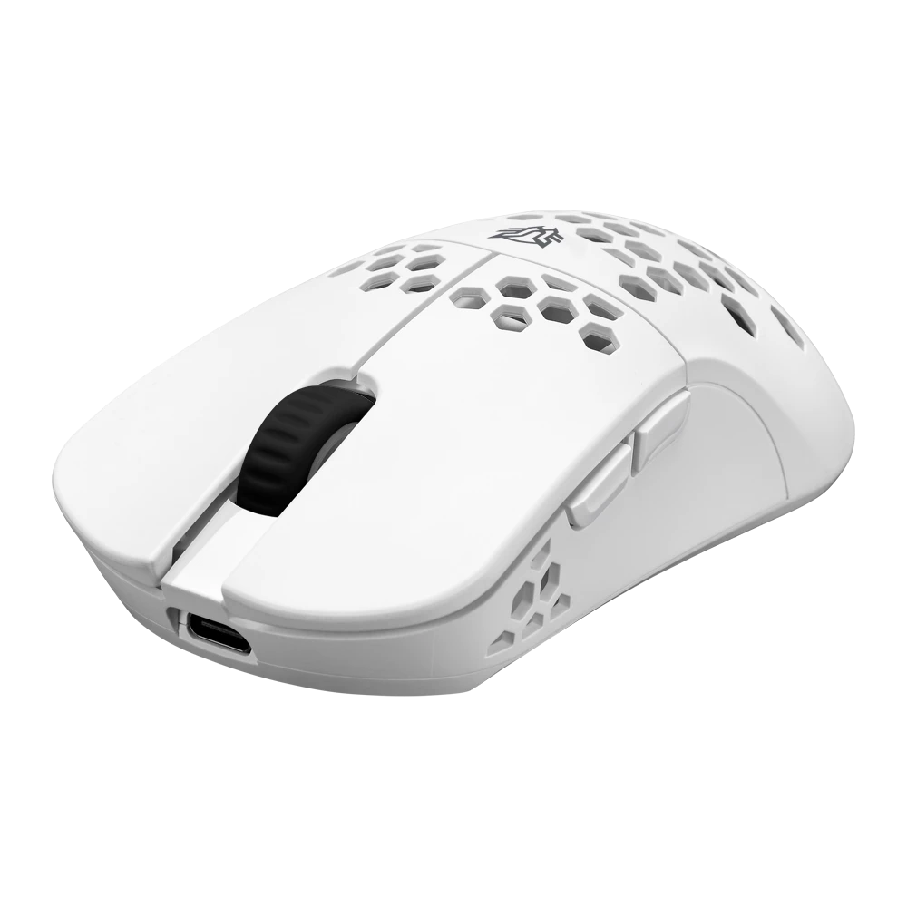 Mouse Gamer | Multidispositivo Speeder Light MG969 | Inalámbrico 2.4 MHz + 2 Modos Bluetooth / Caratula ultra ligera / Recargable Tipo C + 300 mAh / 5000 DPI / Iluminación Led + 6 Botones | Blanco