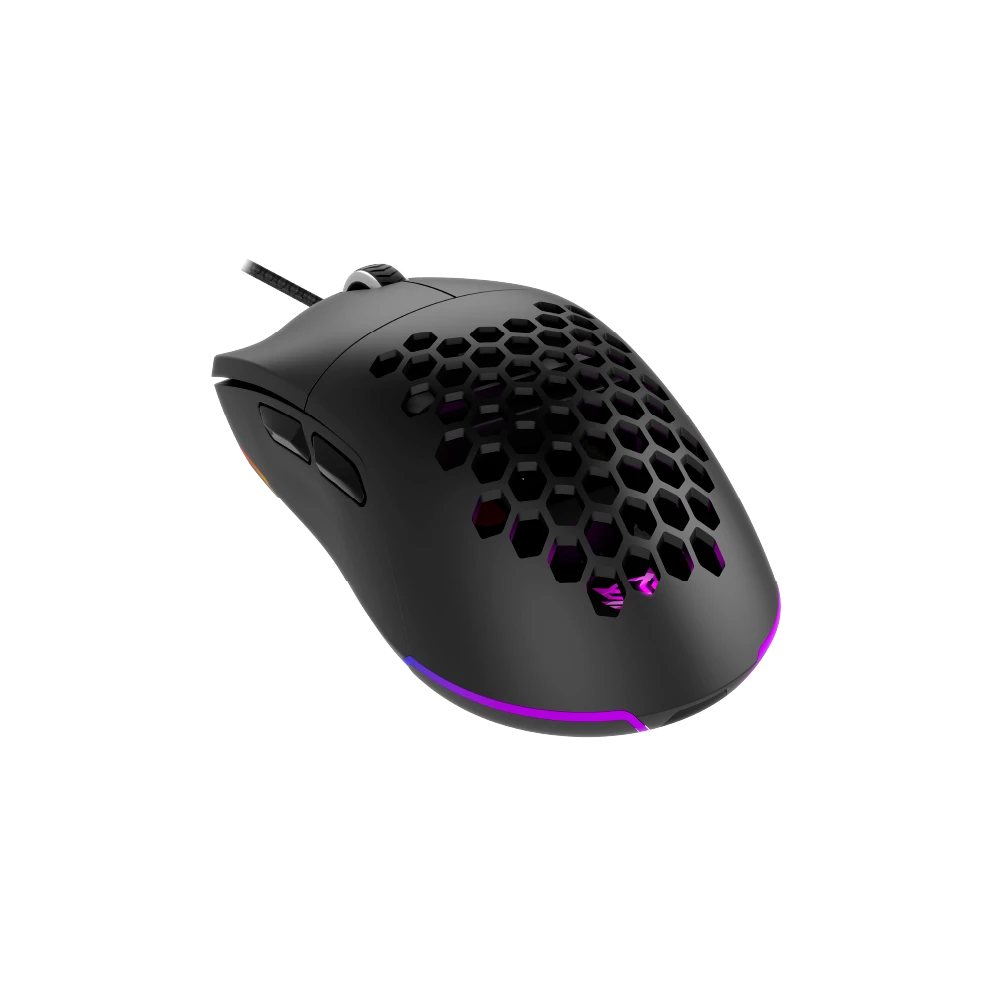 Mouse Gamer Alámbrico | Speeder Evo MG939 |Caratulas intercambiables Ultraligero / 12800 DPI / RGB + 6 Botones | Negro