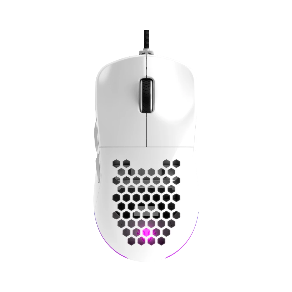 Mouse Gamer Alámbrico | Speeder Evo MG939 |Caratulas intercambiables Ultraligero / 12800 DPI / RGB + 6 Botones | Blanco