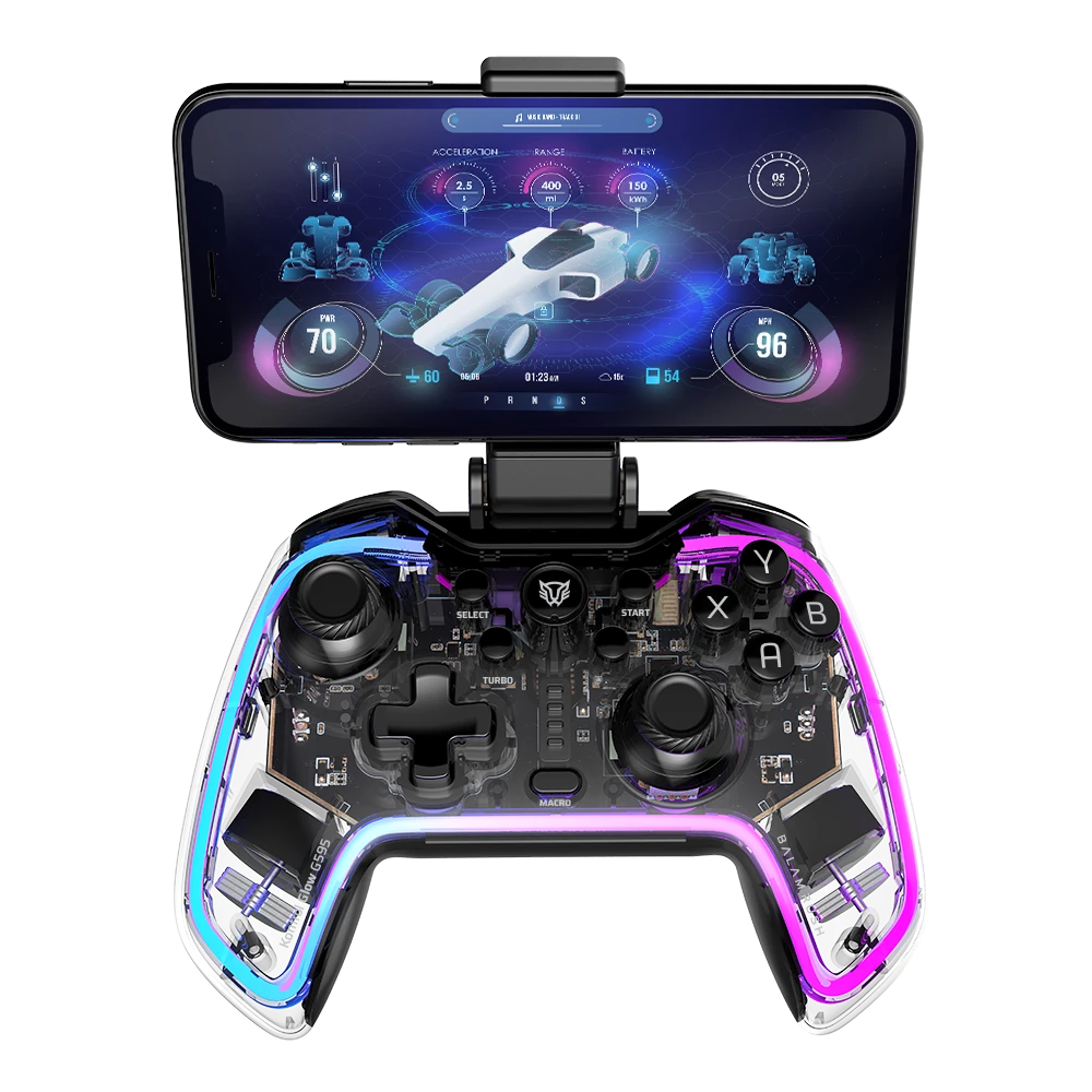 Gamepad Multiplataforma | Kontrol Glow G595 | Neon Transparente