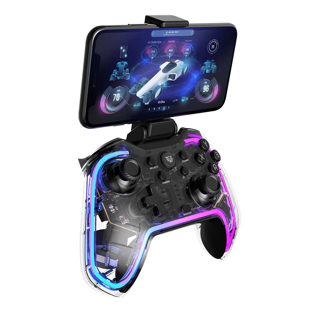 Gamepad Multiplataforma | Kontrol Glow G595 | Neon Transparente
