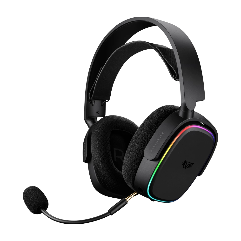 Auriculares BalamRush Aeon HS999 / Inalámbricos / Over-Ear / Sonido 7.1 / Micrófono Desmontable / Carátulas Intercambiables / NEGRO