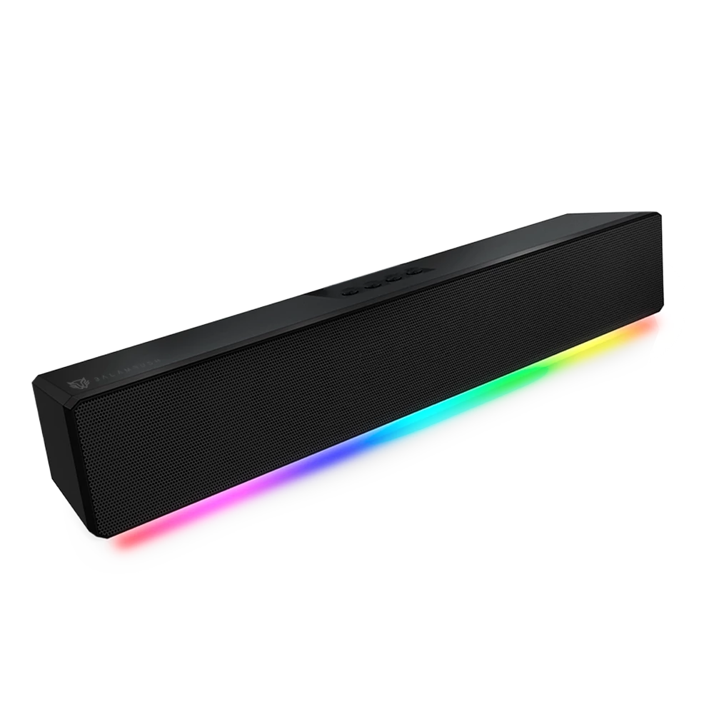 Bocina Gamer | Glimm Bar BG585 | Soundbar + RGB  Bluetooth + Control Digital RGB + 10 W RMS | Negro