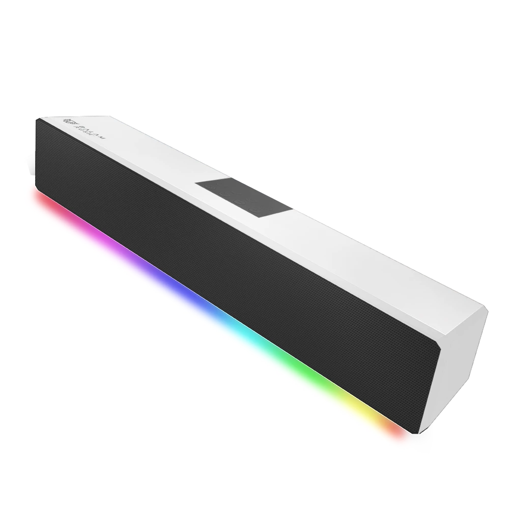 Bocina Gamer | Glimm Bar BG585 | Soundbar + RGB  Bluetooth + Control Digital RGB + 10 W RMS | Blanco