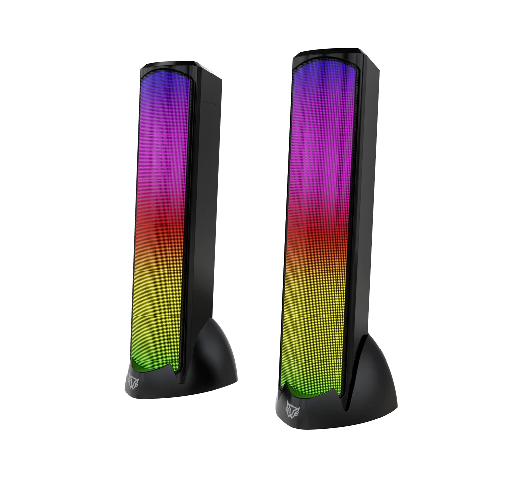 Bocinas Gamer | Glimm Tower BG575 | Bluetooth + 10 W + 2.0 Ch Iluminación RGB+ 2.0 Canales | Negro