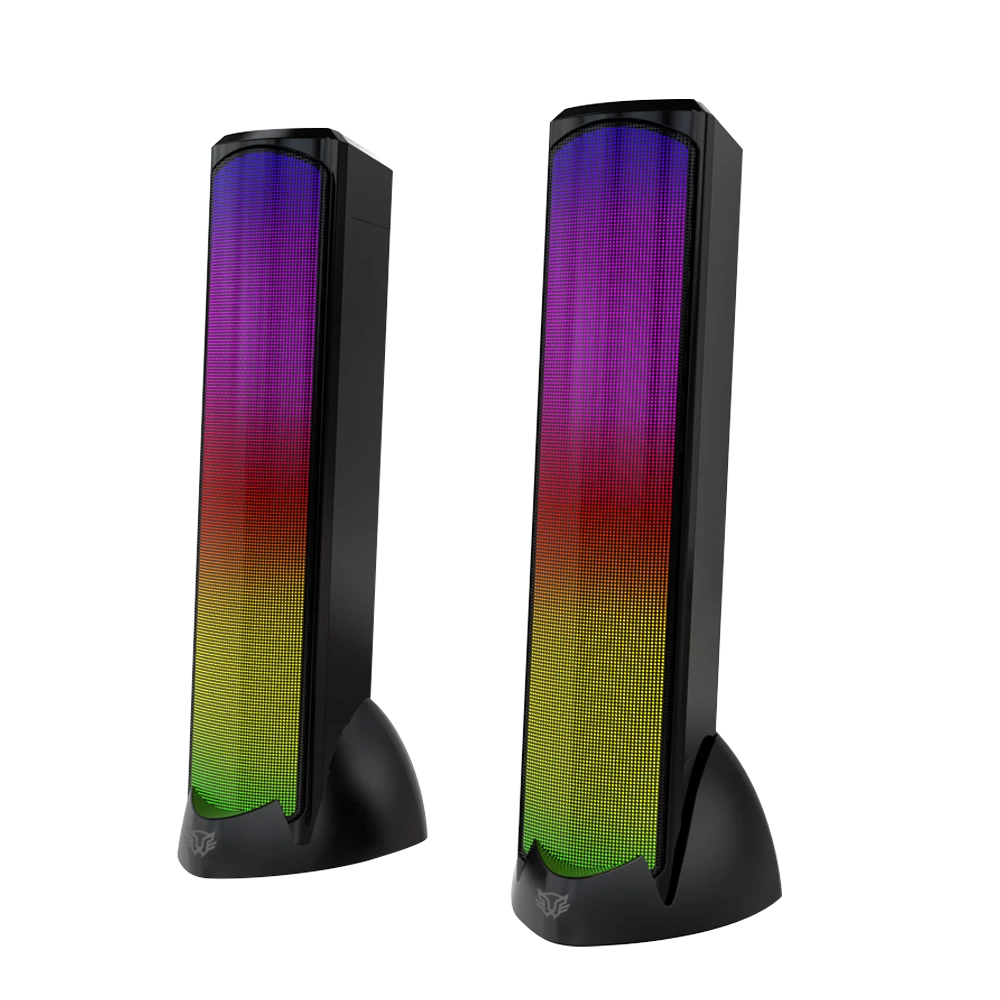 Bocinas Gamer | Glimm Tower BG575 | Bluetooth + 10 W + 2.0 Ch Iluminación RGB+ 2.0 Canales | Negro