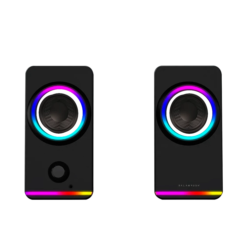Bocinas Gamer | Glimm Style BG565 |  Bluetooth + 10 W + 2.0 Ch  Iluminación RGB+ 2.0 Canales | Negro