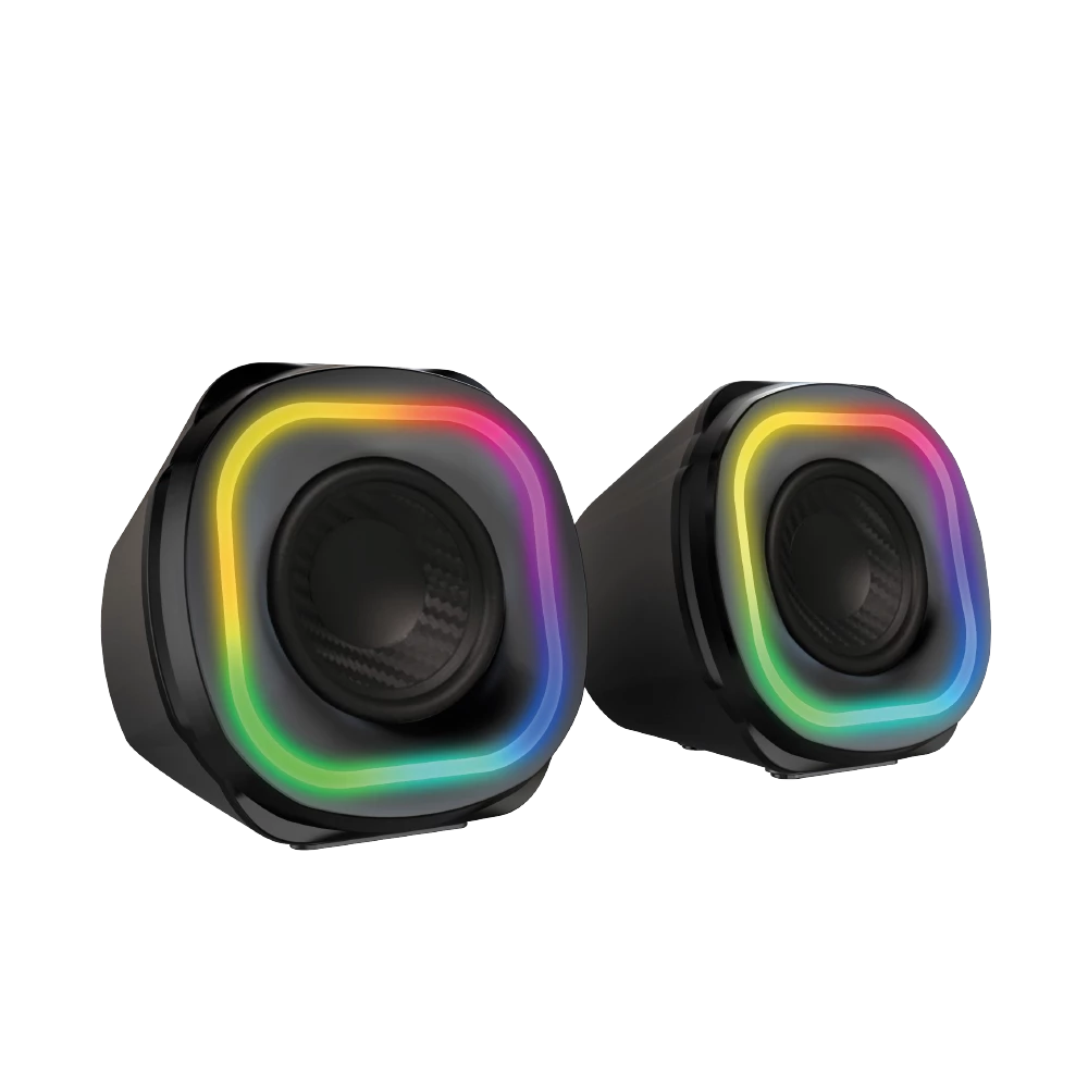 Bocinas Gamer | Glimm Quad BG555 |  Bluetooth + 10 W + 2.0 Ch Iluminación RGB+ 2.0 Canales | Negro