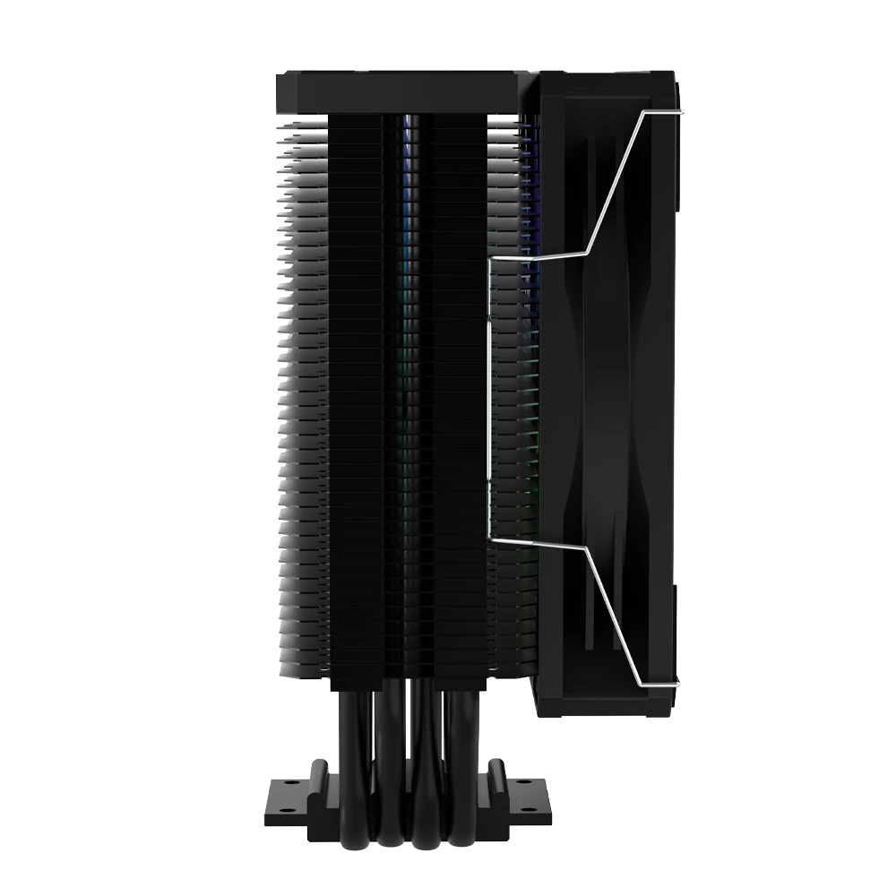 Enfriamiento de Aire para CPU | Nitrox NX60 | 6 Tubos de calor de cobre + 1 Vent Silencioso de 120 mm ARGB  Torre de Calor en Aluminio | Negro