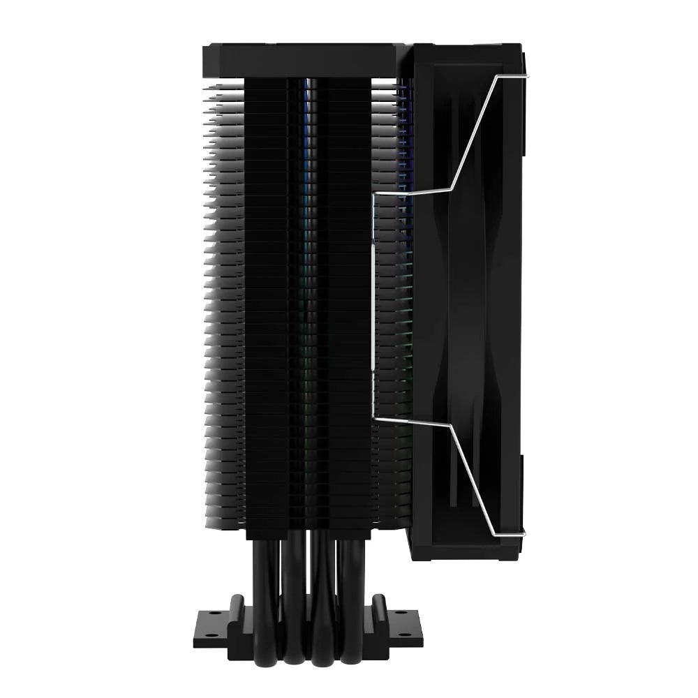 Enfriamiento de Aire para CPU |  Nitrox NX50 | 4 Tubos de calor de cobre + 1 Vent Silencioso de 120 mm ARGB  Torre de Calor en Aluminio | Negro