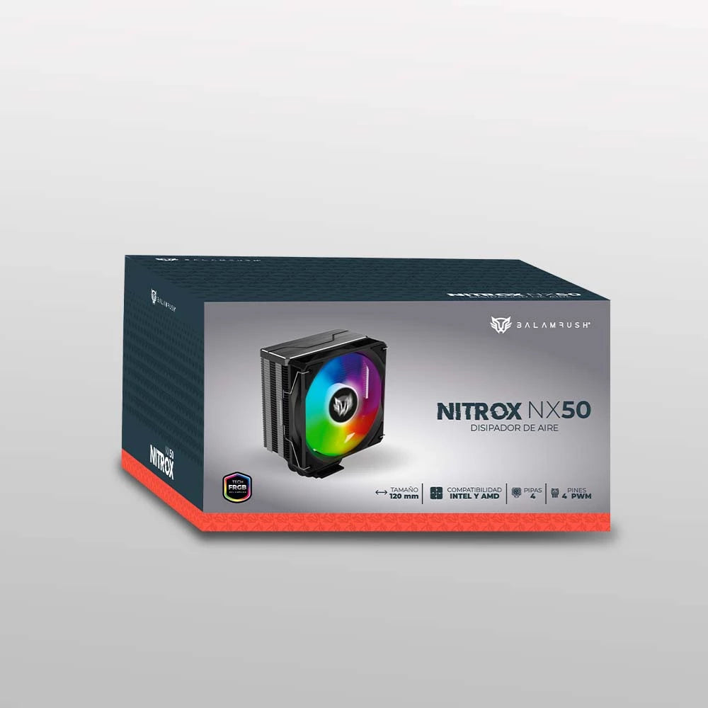 Enfriamiento de Aire para CPU | Nitrox NX50 | 4 Tubos de calor de cobr