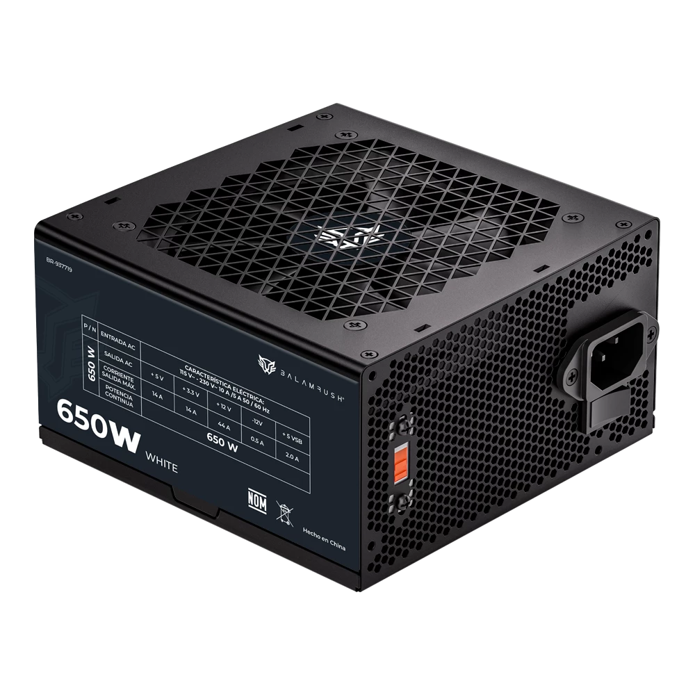 Fuente de Poder Atx | Pulsar 650PR | 650w 80 Plus White | No Modular | Negro