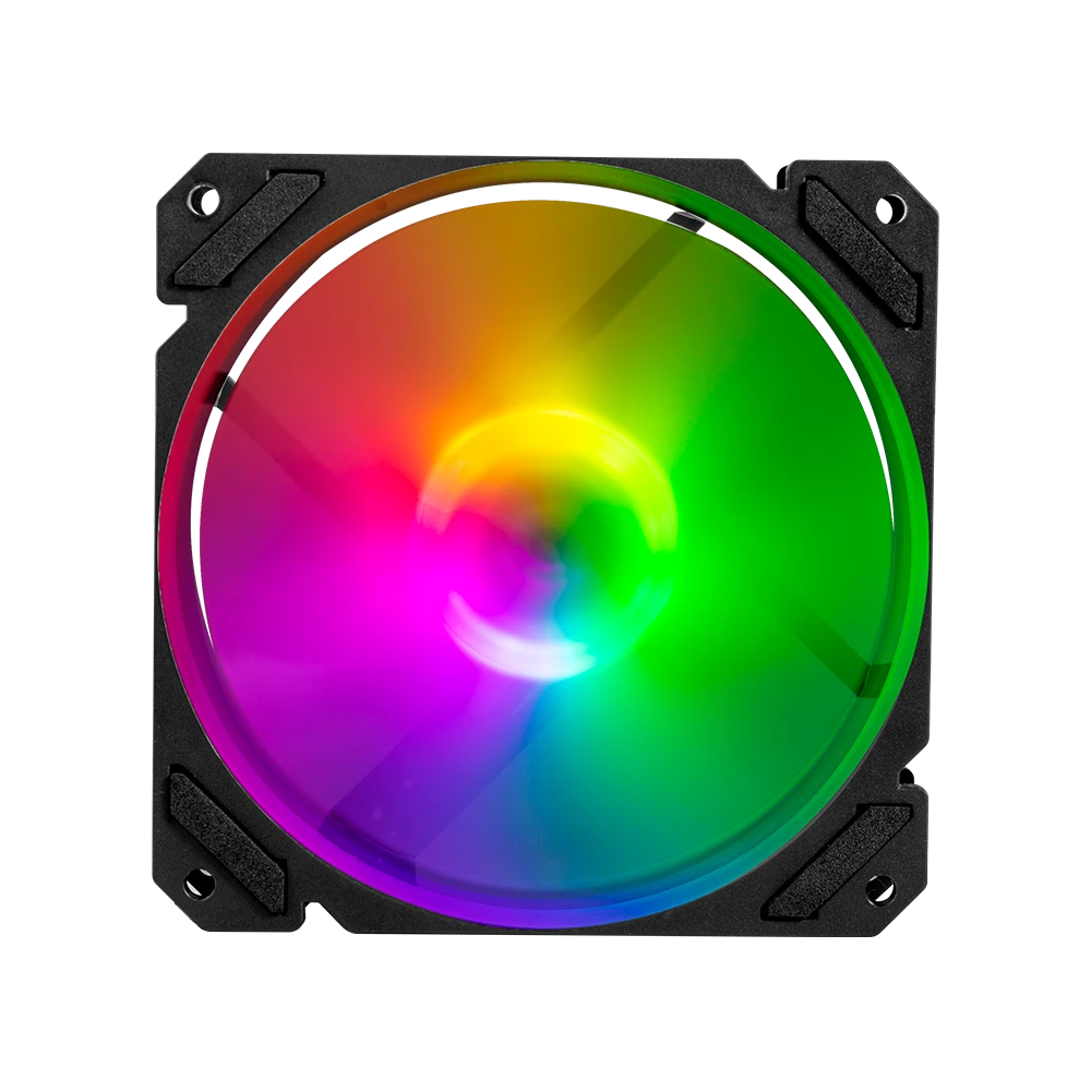 Ventilador para PC | Eolox Blaze EX70 | 120 mm ARGB  Diseño Cuadrado  Rainbown  120x120x25mm + 1200 RPM + Hidráulico + 12 V | Negro