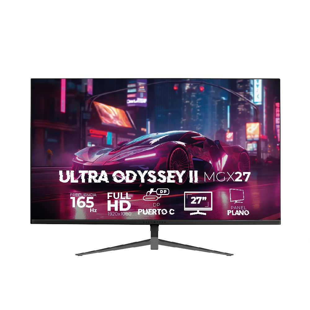 Monitor Gamer Plano 27" Ultra Odyssey II MGX27 VA + 165Hz + 1ms + Full HD 1080p/HDMI + DP + TYPE-C 15W + 3.5mm + VESA 100 x 100 mm/Negro