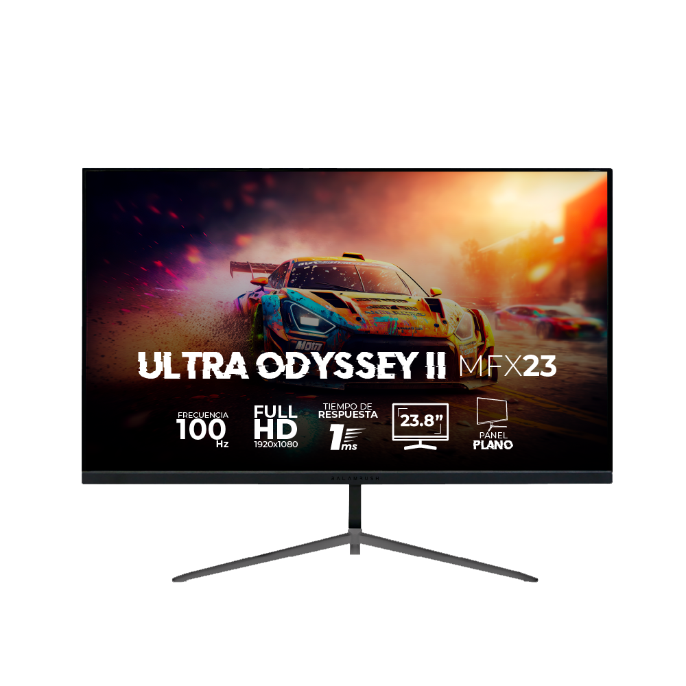 Monitor Gamer Plano 23.8" Ultra Odyssey II MFX23 IPS 100Hz+ 1ms + Full HD 1080p/HDMI + DP + 3.5mm + VESA 100 x 100 mm/Negro