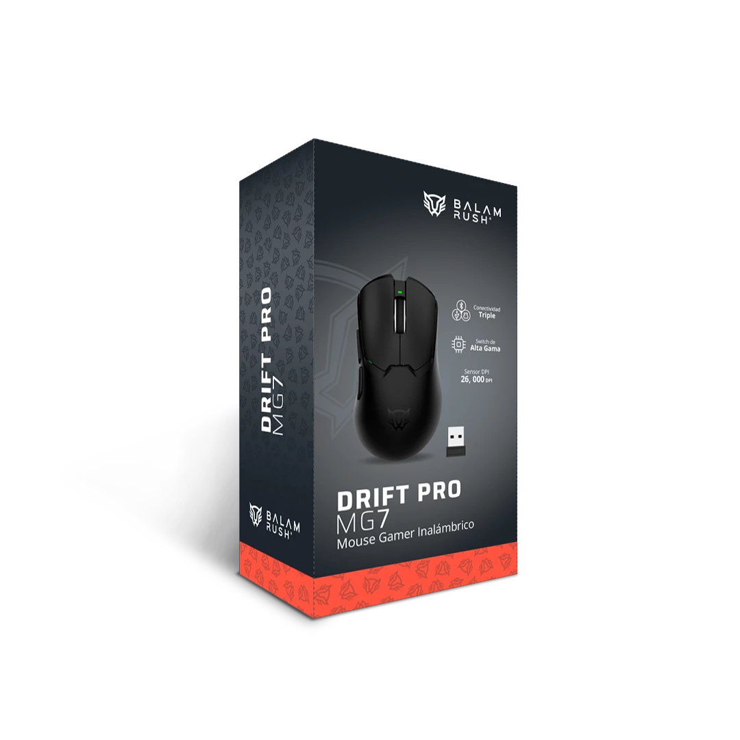 Mouse Gaming Inalámbrico | Drift Pro MG7 | Negro