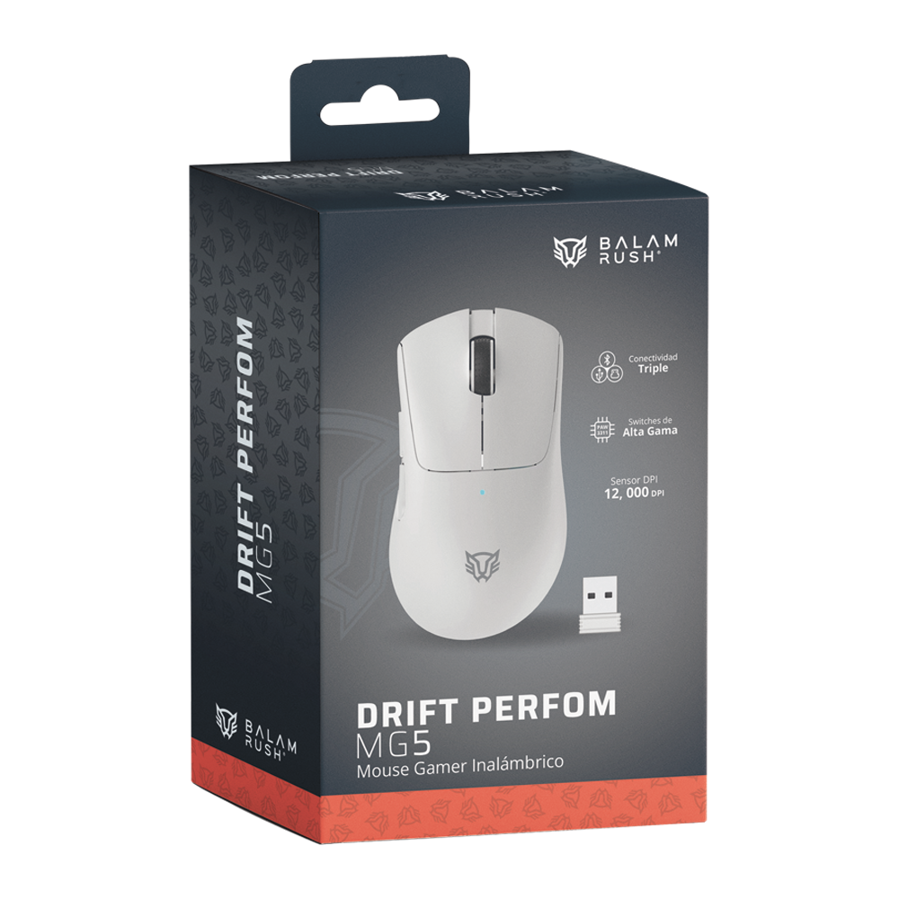 Mouse Gamer Inalámbrico | Drift Perform MG5 | Blanco