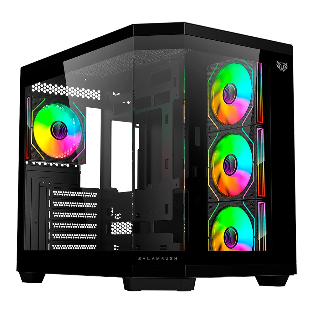 Gabinete BalamRush Tank Master 9600 TB / Media Torre / 4 Ventiladores ARGB / Cristal Templado / USB Tipo C / BR-938679