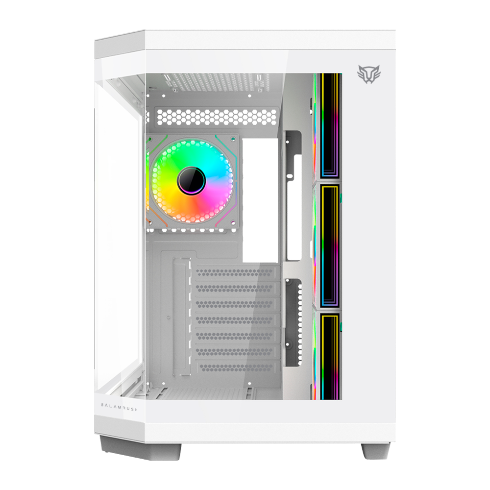 Gabinete Gamer Media Torre | Tank Master 9600 TB Max MB ATX Ultra Wide + Sin Bordes | 1xUSB C 3.1 + 1xUSB 3.0 + 1x USB 2.0 + Audio+ 4xFan ARGB | Blanco