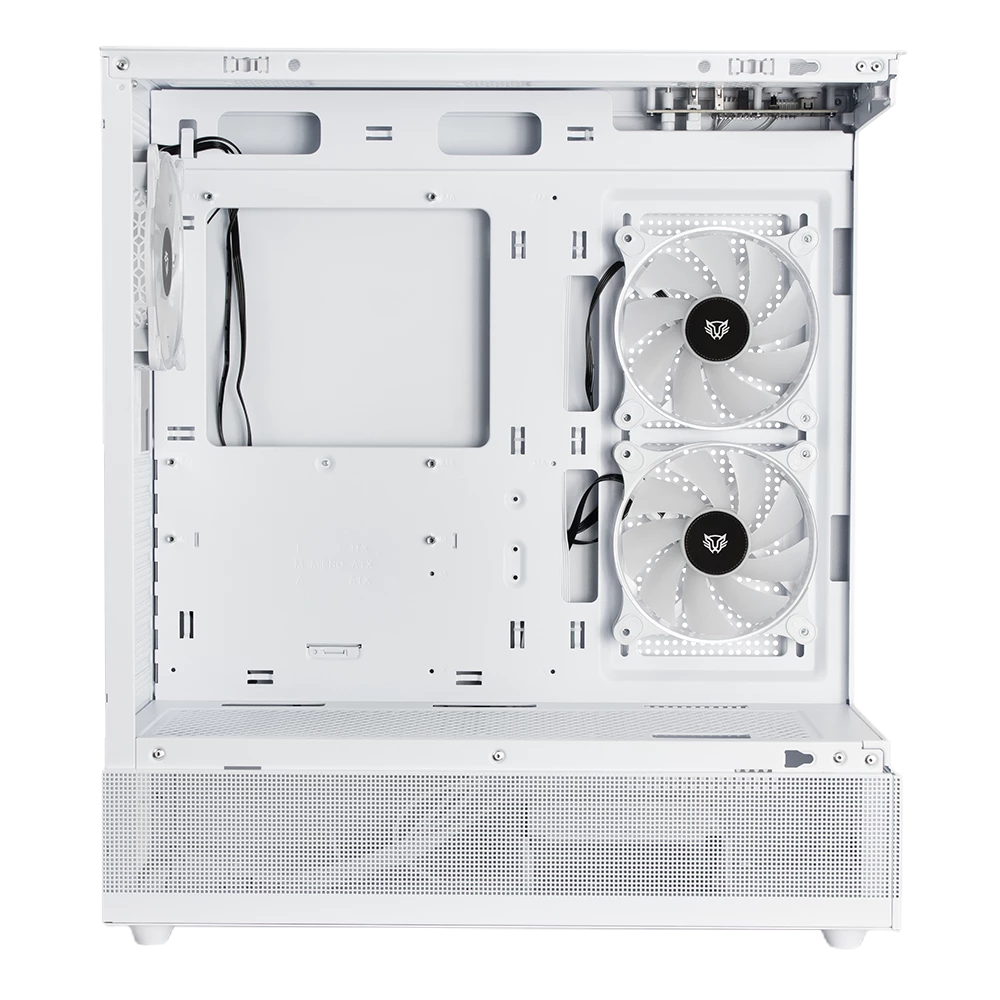 Gabinete Gamer Media Torre | Tank Super 9200 TB | Max MB ATX Ventana sin Bordes | 1xUSB C 3.1 + 1xUSB 3.0 + 1x USB 2.0 + Audio+ 3xFan ARGB | Blanco