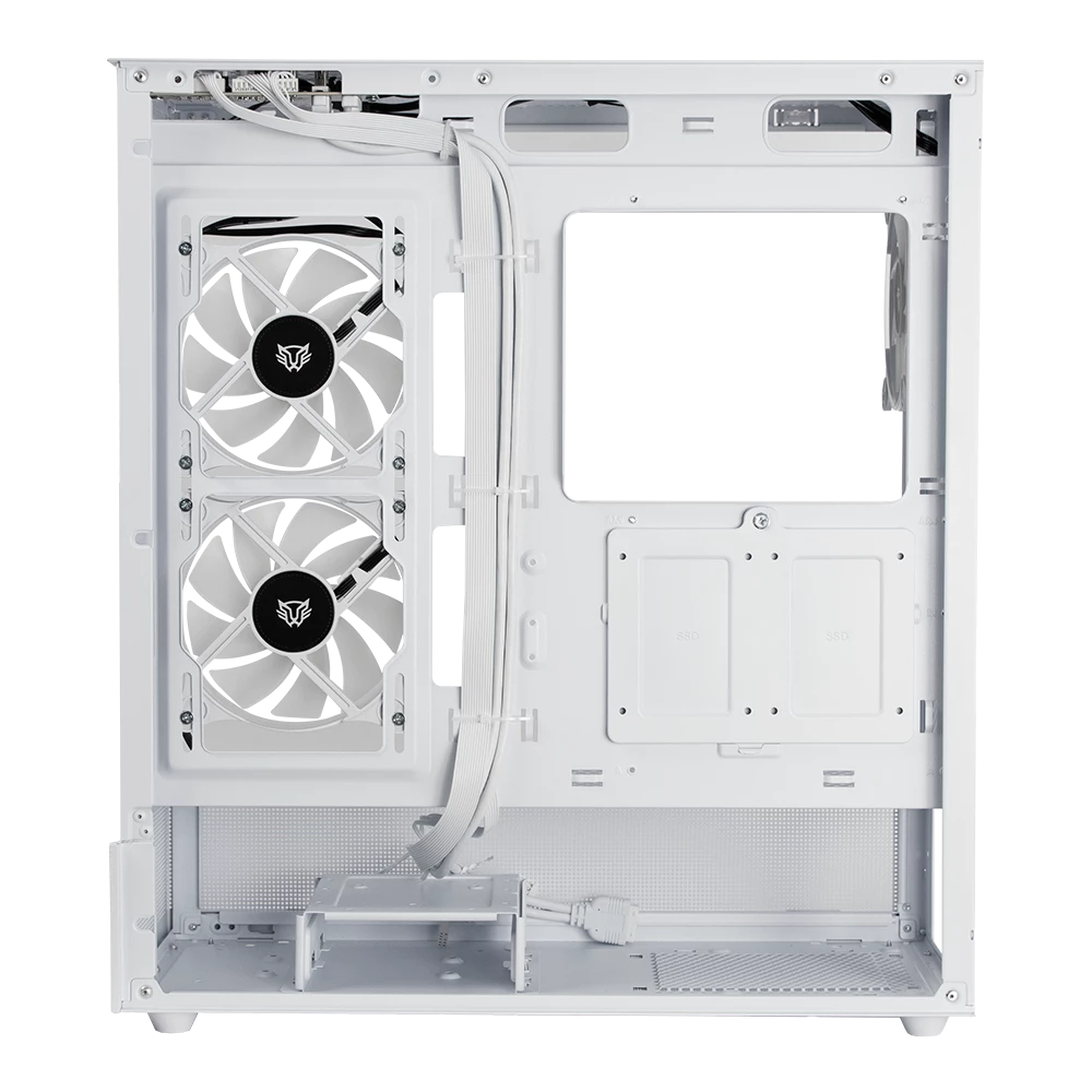 Gabinete Gamer Media Torre | Tank Super 9200 TB | Max MB ATX Ventana sin Bordes | 1xUSB C 3.1 + 1xUSB 3.0 + 1x USB 2.0 + Audio+ 3xFan ARGB | Blanco