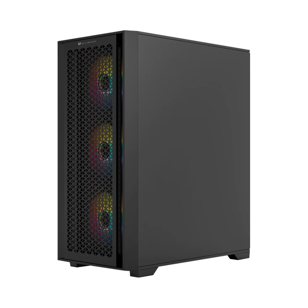 Gabinete Gamer Media Torre | Carbono Twin Mate 7000 | Max MB ATX 385 mm | 1x USB 3.0 + 1x USB 2.0 + 1x USB C 3.1 + 4x Fan ARGB | Panel Izq Cristal con Bisagras + Frente Intercambiable Cristal- Mesh | Negro