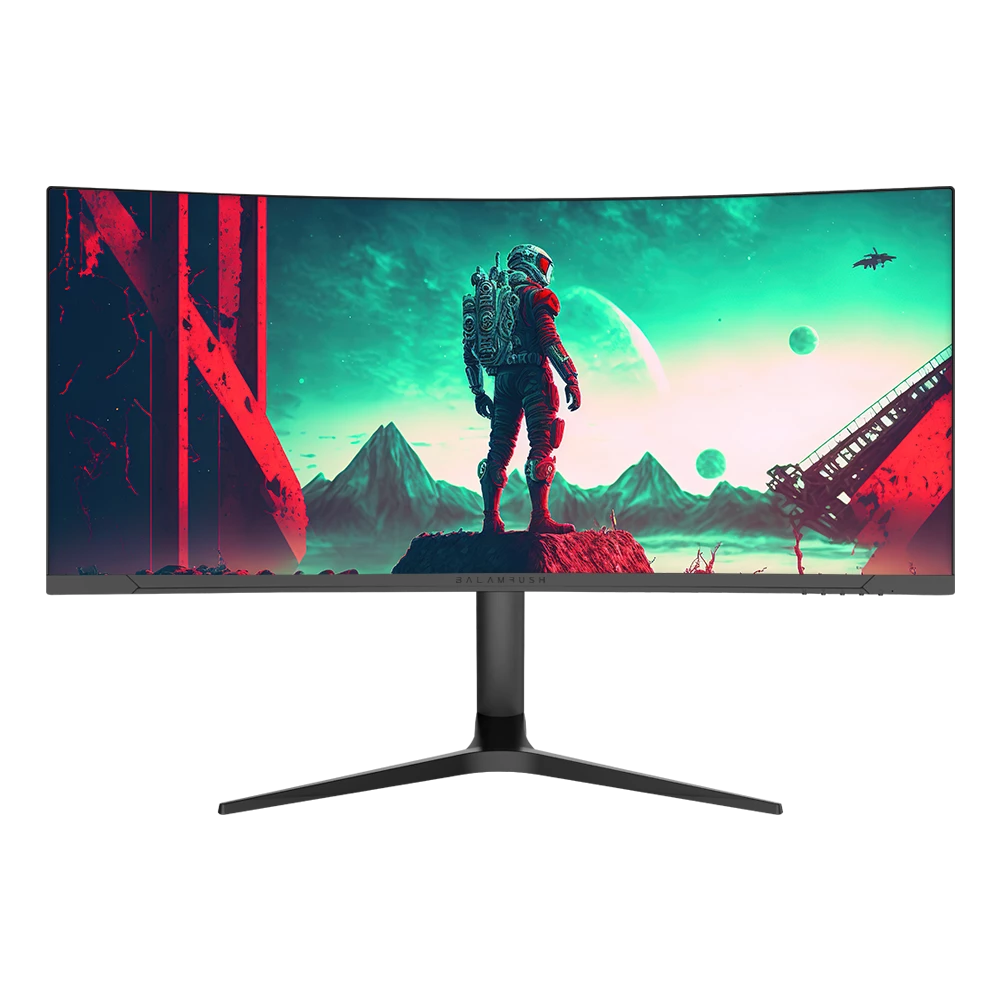 Monitor Gamer Curvo 34" | Extreme Earth Plus MGM34C | VA + 144 Hz + 1 ms + FullHD + PIP + PBP | 2x HDMI 2.1 + 2x DP + 3.5mm + Iluminacion RGB + Base Ajustable | Negro