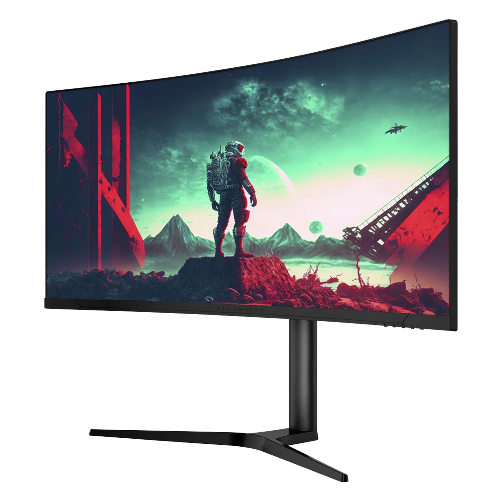 Monitor Gamer Curvo 34" | Extreme Earth Plus MGM34C | VA + 144 Hz + 1 ms + FullHD + PIP + PBP | 2x HDMI 2.1 + 2x DP + 3.5mm + Iluminacion RGB + Base Ajustable | Negro