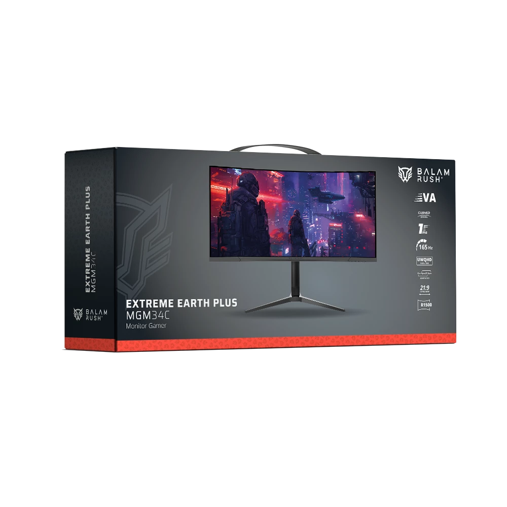 Monitor Gamer Curvo 34" VA | Extreme Earth Plus MGM34C | Negro
