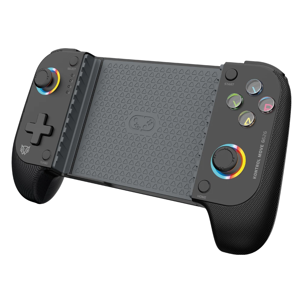 Gamepad para Móvil Inalámbrico | Kontrol Move G626 | BT 5.0 | Compatible con Android + IOS + Botones Mecánicos + Gatillos Sensibles + Funciones Turbo + RGB | Recargable | Legend | Negro