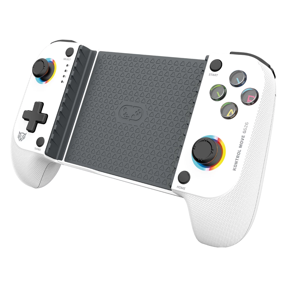 Gamepad para Móvil Inalámbrico | Kontrol Move G626 | BT 5.0 | Compatible con Android + IOS + Botones Mecánicos + Gatillos Sensibles + Funciones Turbo + RGB | Recargable | Legend | Blanco