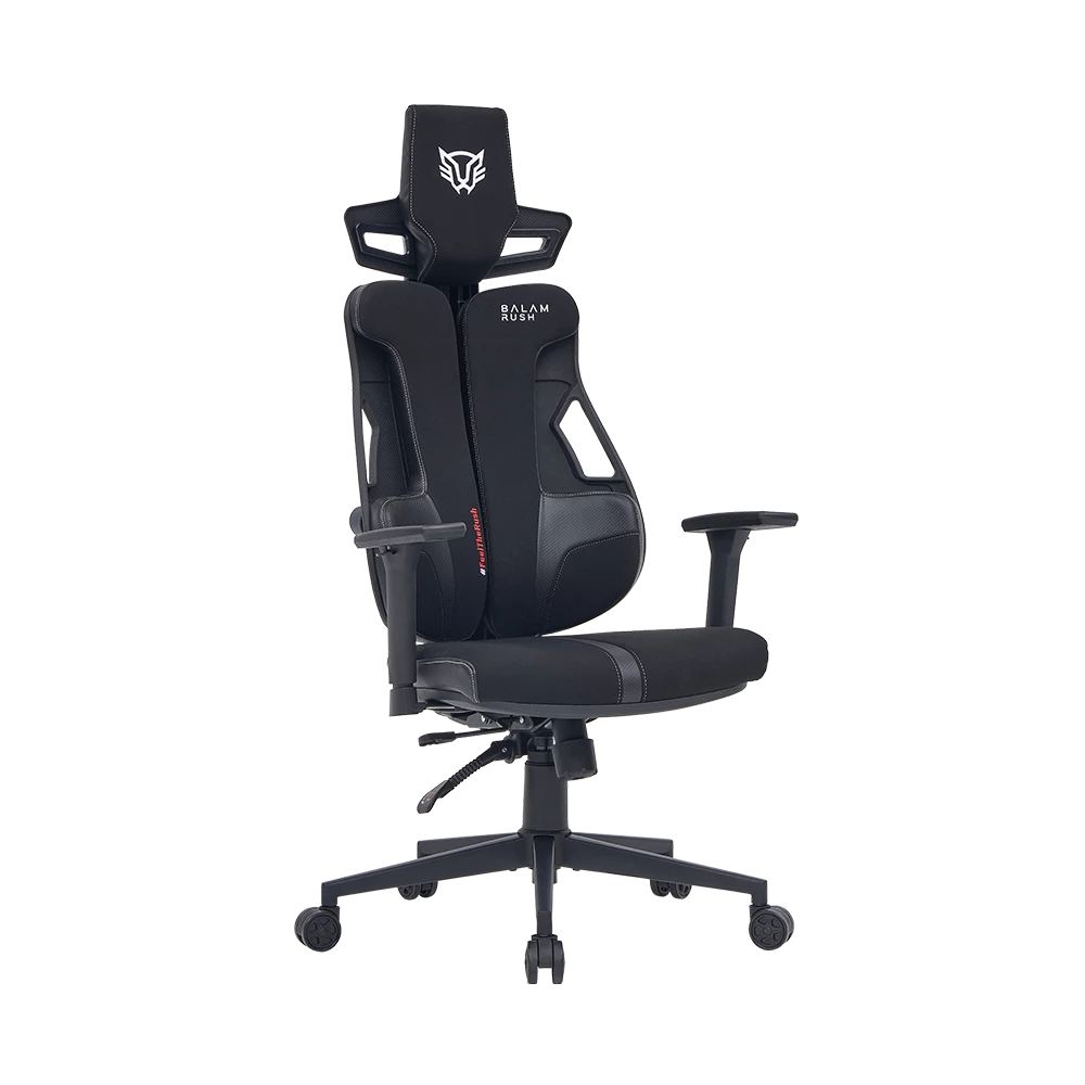 Silla Gamer | Bolt Rush PT | PVC + Tela +Espuma moldeada + Nylon | Pistón Clase 4 + Soporta hasta 150 kg + Mecanismo Mecánico + Inclinación 120° | Reposabrazos 3D | Legend | Negro