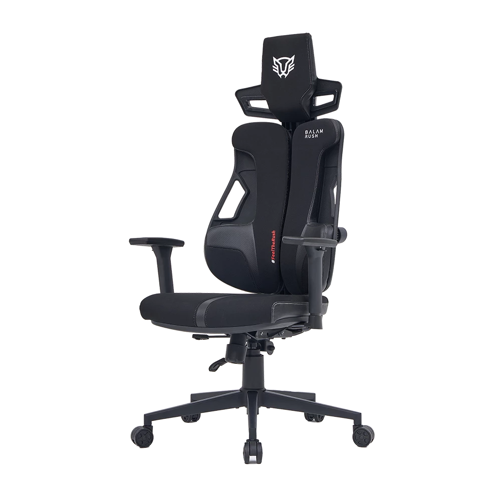 Silla Gamer | Bolt Rush PT | PVC + Tela +Espuma moldeada + Nylon | Pistón Clase 4 + Soporta hasta 150 kg + Mecanismo Mecánico + Inclinación 120° | Reposabrazos 3D | Legend | Negro