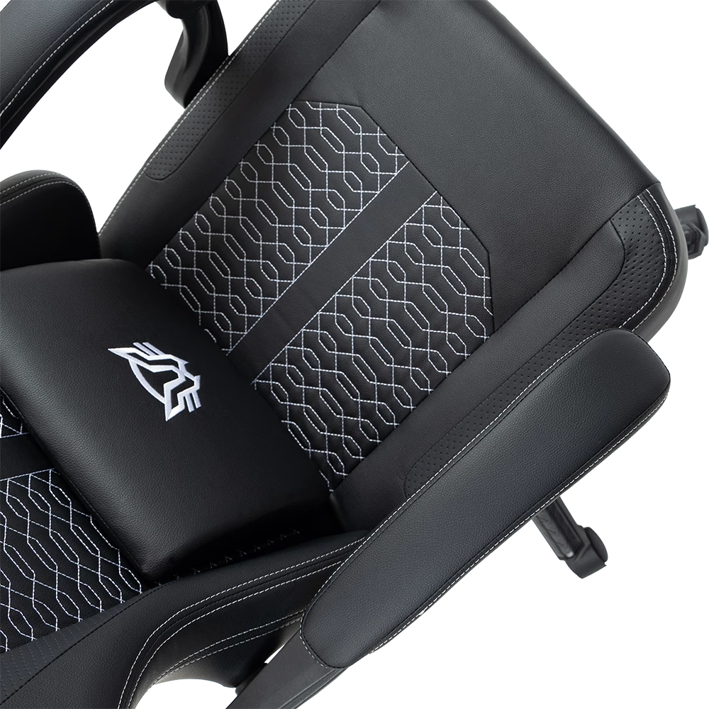 Silla Gamer | Force Max Z3 | PVC + Algodón + Nylon | Pistón Clase 3 + Soporte hasta 130 kg + Mecanismo Mecánico + Inclinación 135° | Reposabrazos Fijos + Cojín Lumbar + Cojín Cervical | Nova | Negro