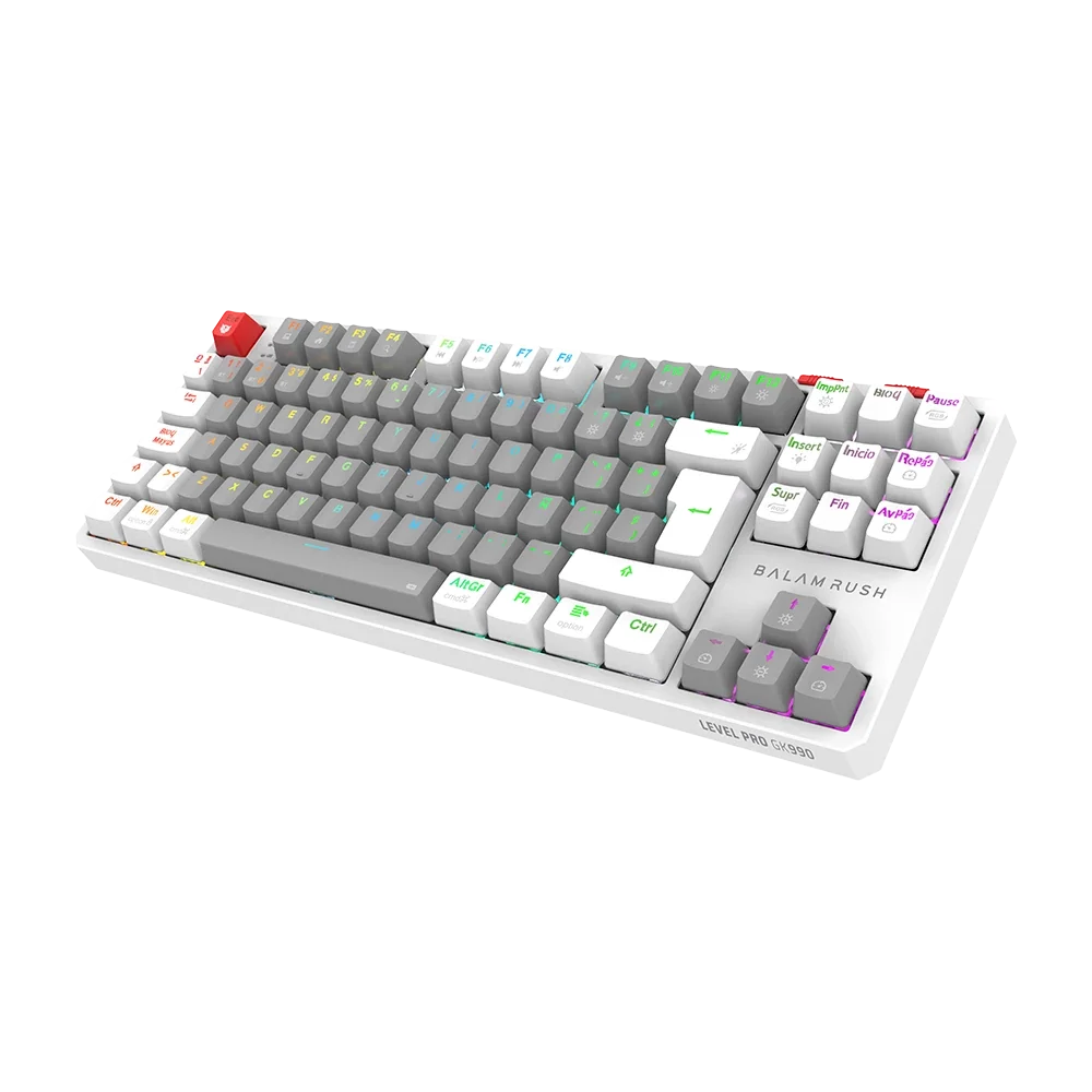 Teclado Multidispositivo Mecánico | Level Pro GK990 | Gris-Blanco