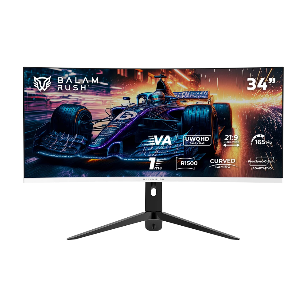 Monitor Gamer Curvo 34" UWQHD R1500 VA | Extreme Earth Pro MGP34C | Blanco