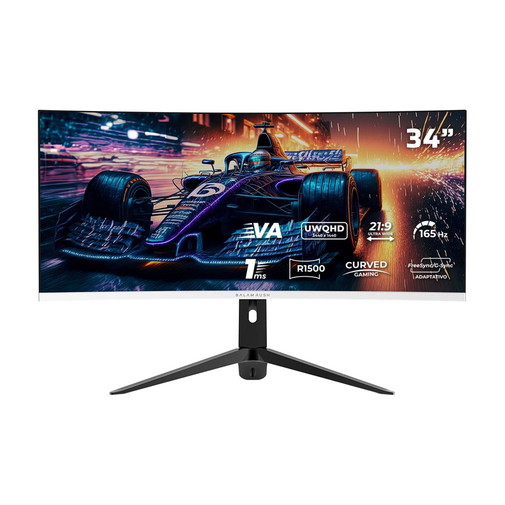 Monitor Gamer Curvo 34" UWQHD R1500 VA | Extreme Earth Pro MGP34C | Blanco